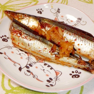 塩サンマを丸ごと食べきり♥圧力鍋で野菜ジュース煮